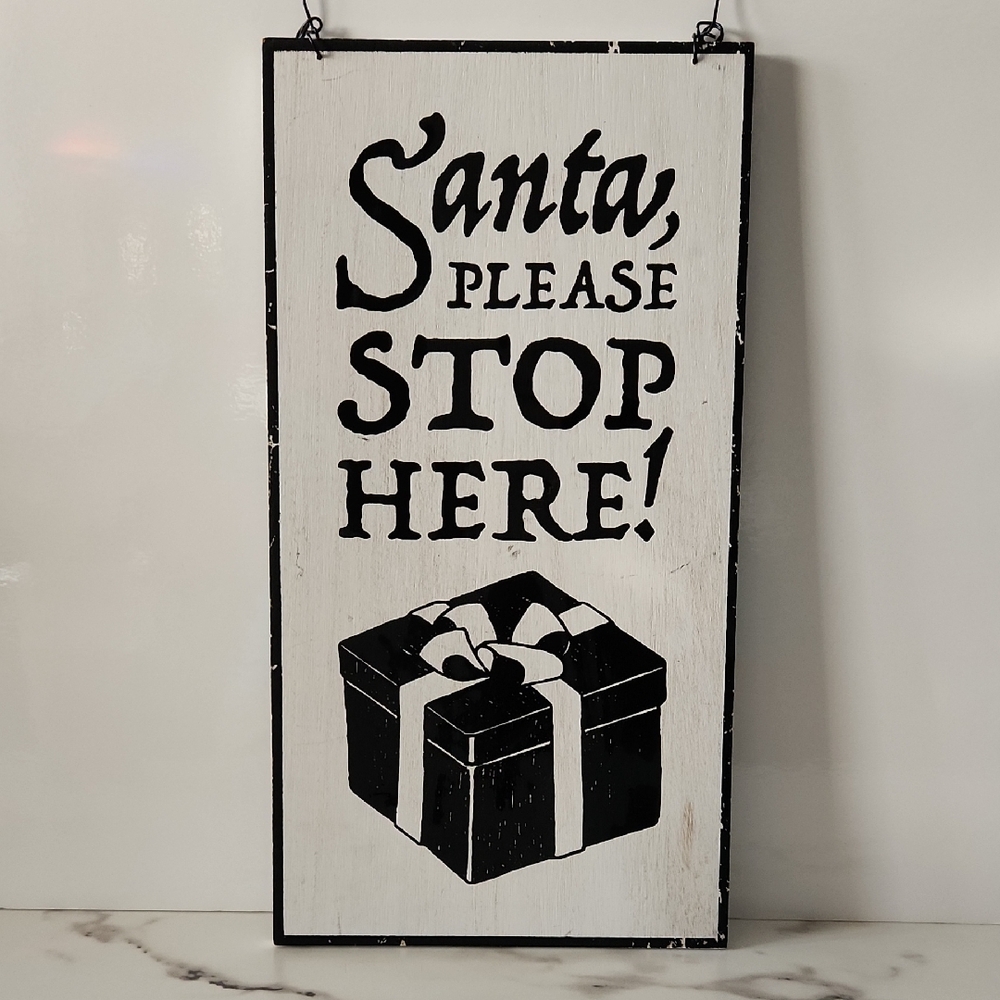 Double Sided Black and White Wall Sign